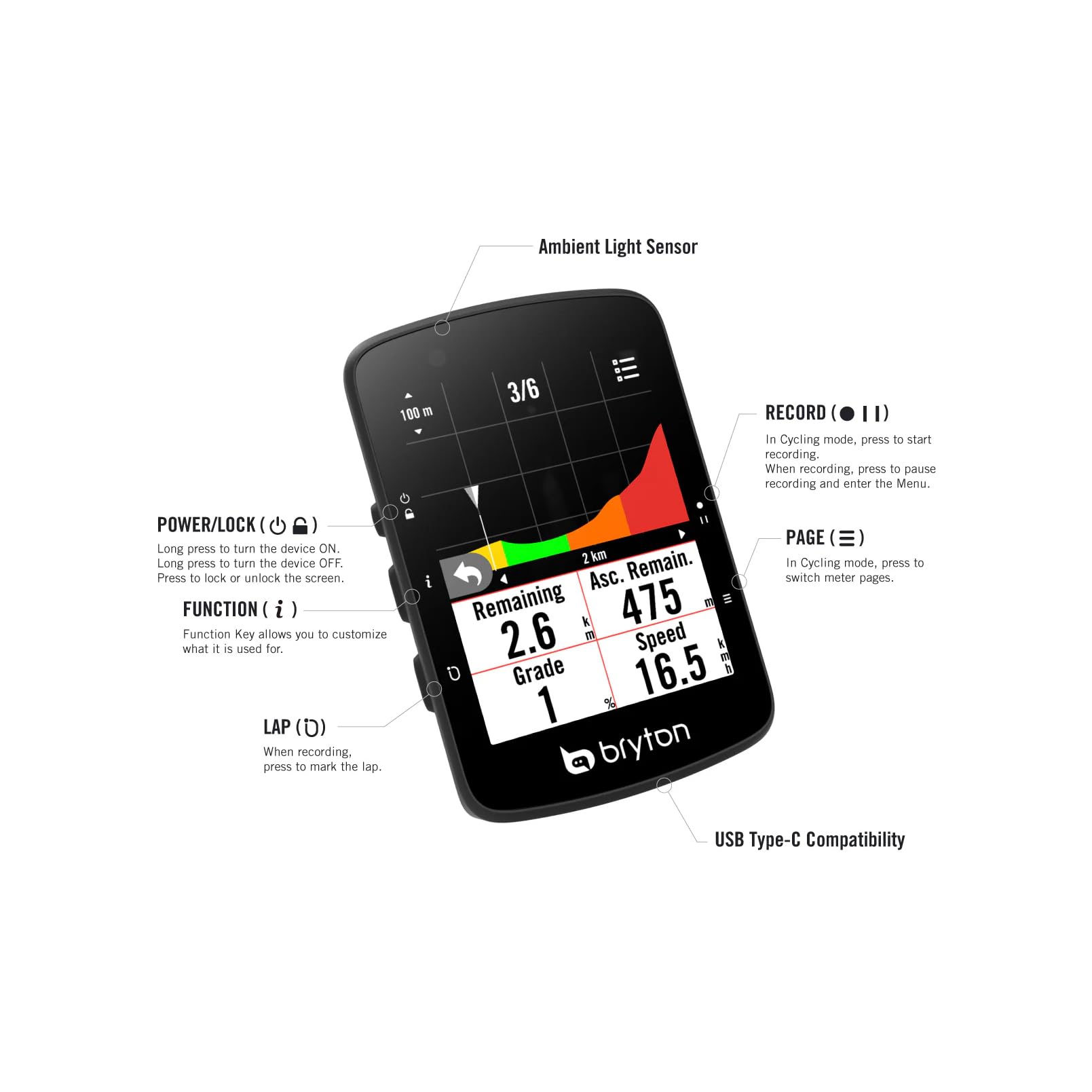 Bryton Ciclocomputer GPS Rider 650T con kit Dual Sensor e HRM