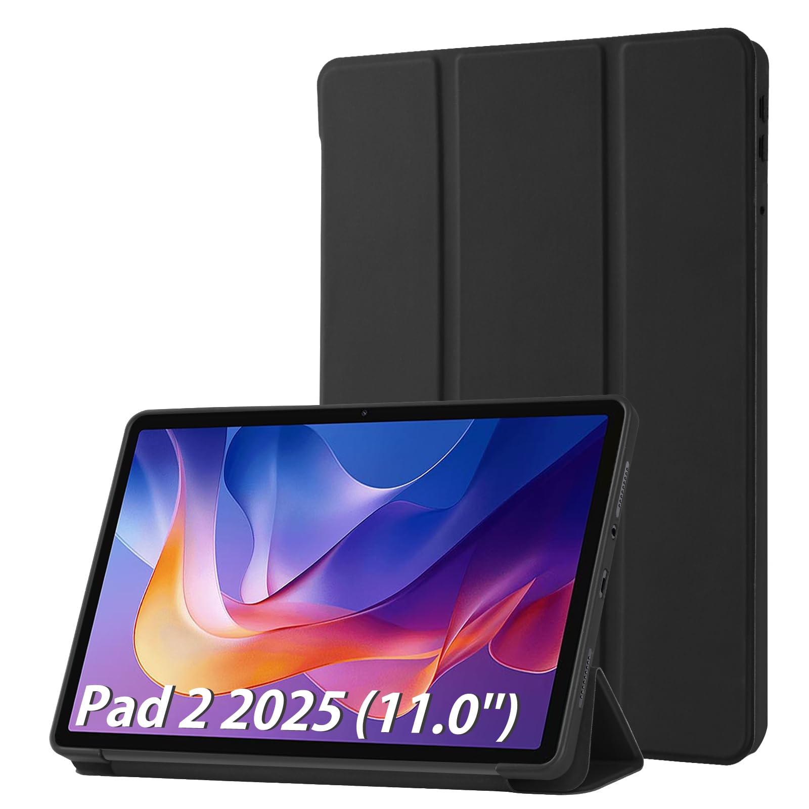 Simpeak Hülle Kompatibel mit Xiaomi Redmi Pad 2 2025 11 Zoll, Ultra Dünn mit Standfunktion Schutzhülle Kompatibel für Redmi Pad 2, Taschen Case, Schwarz