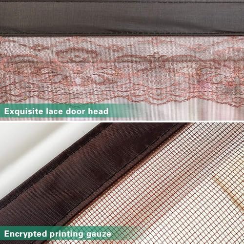 Image of Polyester Magnetic Mosquito Net /Curtain for Door, for All Door Types & Sizes, Auto-Closing Insect Screen to Keep Mosquito Out (200 x 100 Cm, Brown)