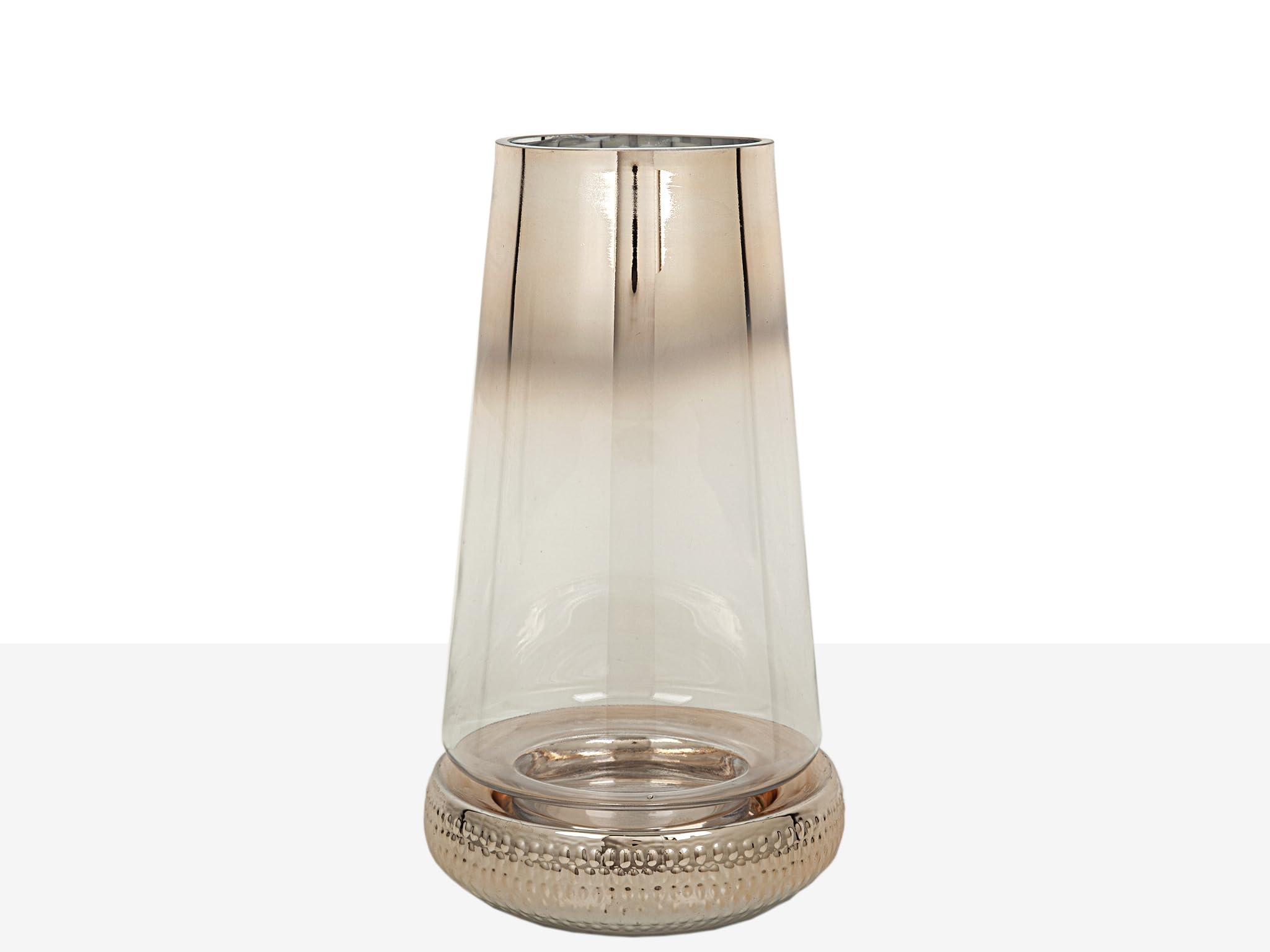 Vase en verre transparent et doré grand modèle pour fleur séchée