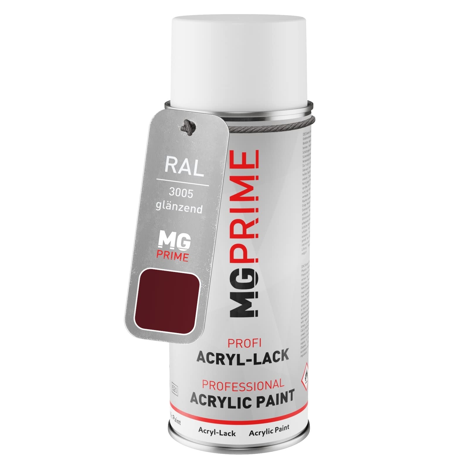MG PRIME RAL 3005 Wine red/Weinrot Spray can 400 ml glossy quick-drying