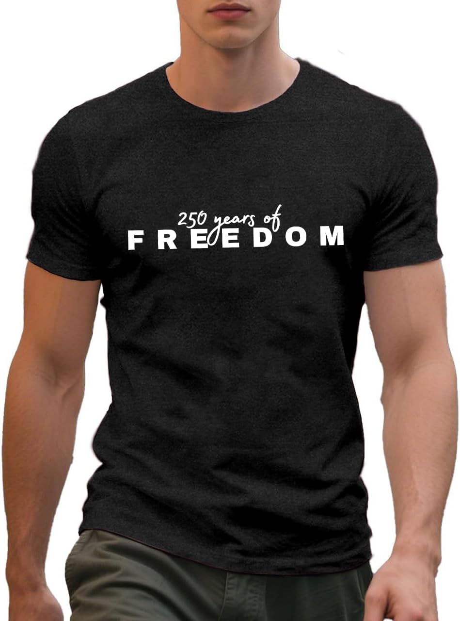 250th Anniversary Shirts for Men 4th of July Shirt America Flag Patriotic Graphic Independence Day Casual Tops