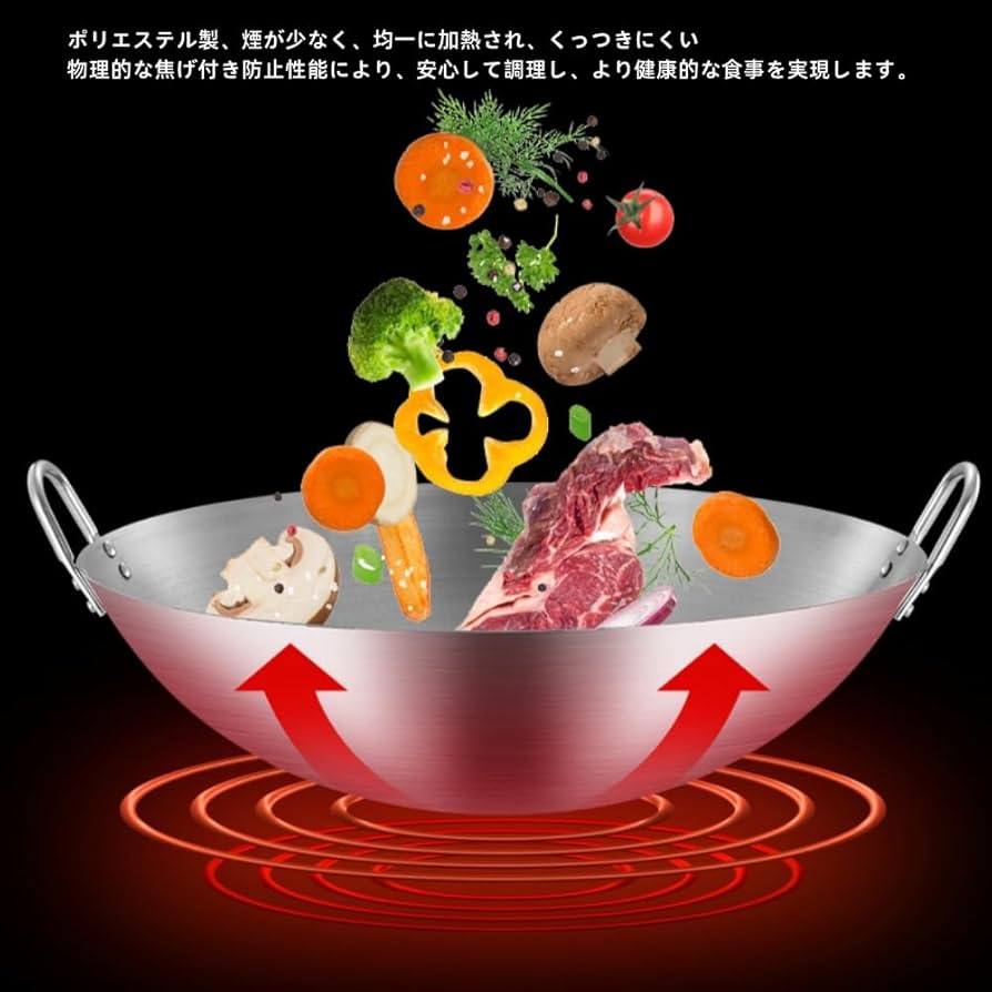 Amazon | 中華鍋、ステンレス鋼の業務用中華鍋、ステンレス鋼の