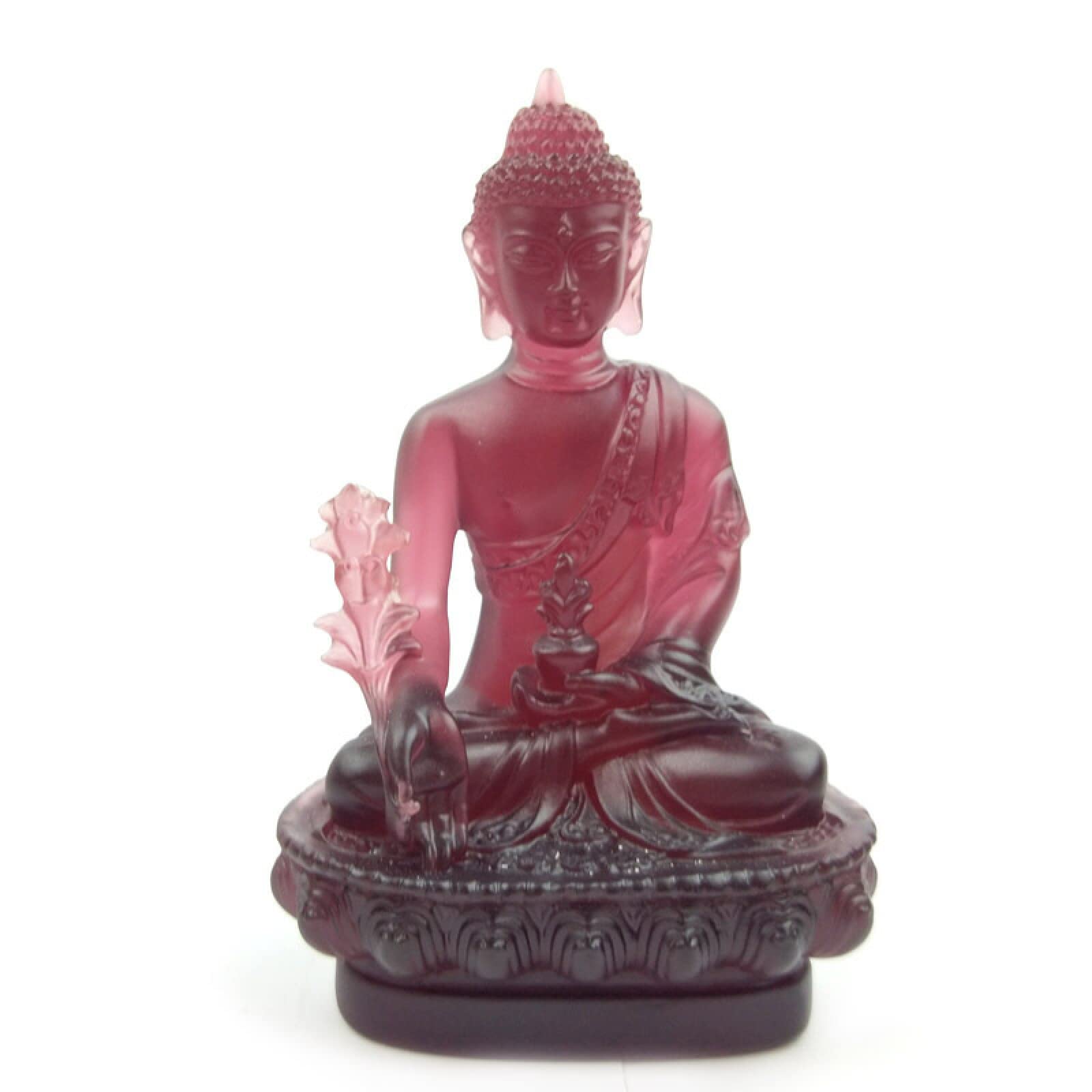 Schmücken Feng Shui Buddha Figur Buddha Deko Buddha Statue Temple Ten Thousand Buddha Wall Enshrined 5-Zoll-Imitation Medizin Buddha Buddha Buddhismus Liefert Glas-Buddha-Statue,Bernstein