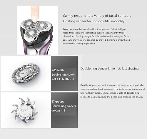 Miniatura 3 de KouRy Electric Shaver Razor for Men, Rechargeable Rotary Shaver with Pop Up Trimmer, IPX7 Levels Waterproof Wet Dry Multifunctional Electric