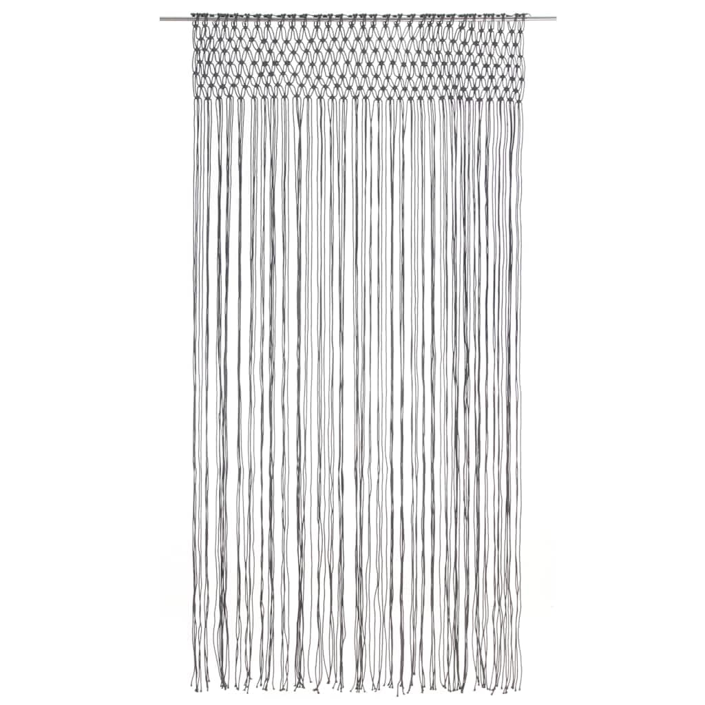 Rideau Macrame 140x240 cm Coton Anthracite