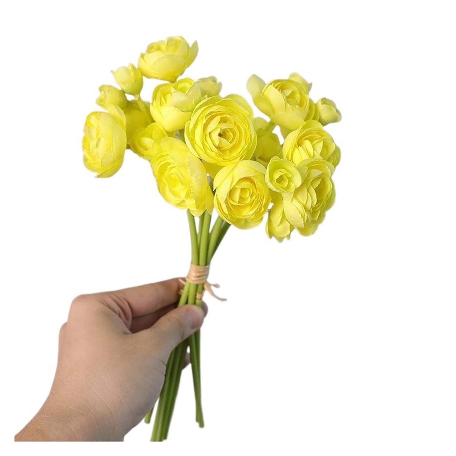 HamPaesk 2/5PCS Simulation Bouquet Silk Fake Flowers Balcony Decor Artificial Flower Decoration(Yellow,5pcs)