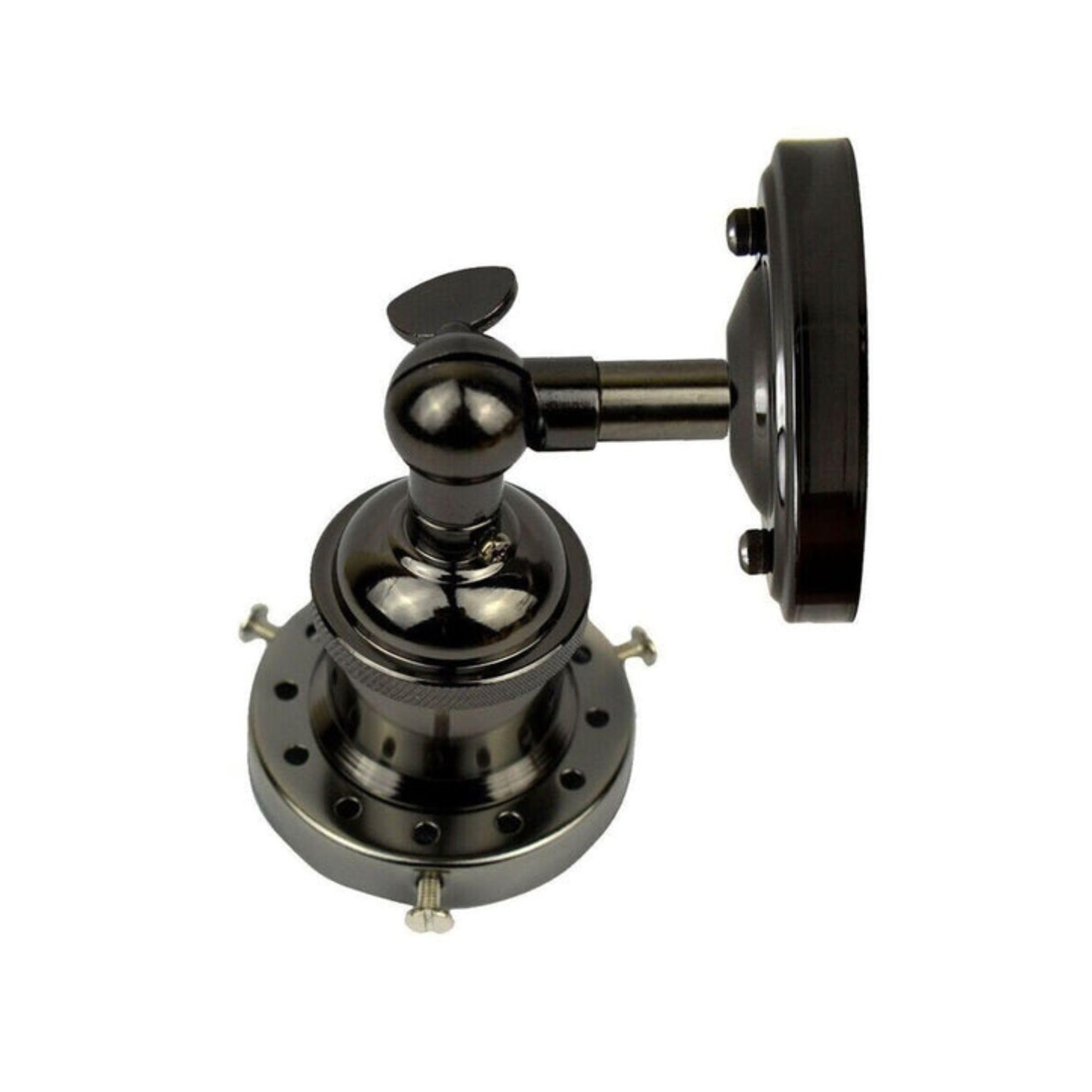 Vintage Wall Sconce with E27 Socket 180° Adjustable Arm, Retro Industrial Metal Wall Lighting Fixtures for Living Room Dining Room Bedroom Kitchen (Black)