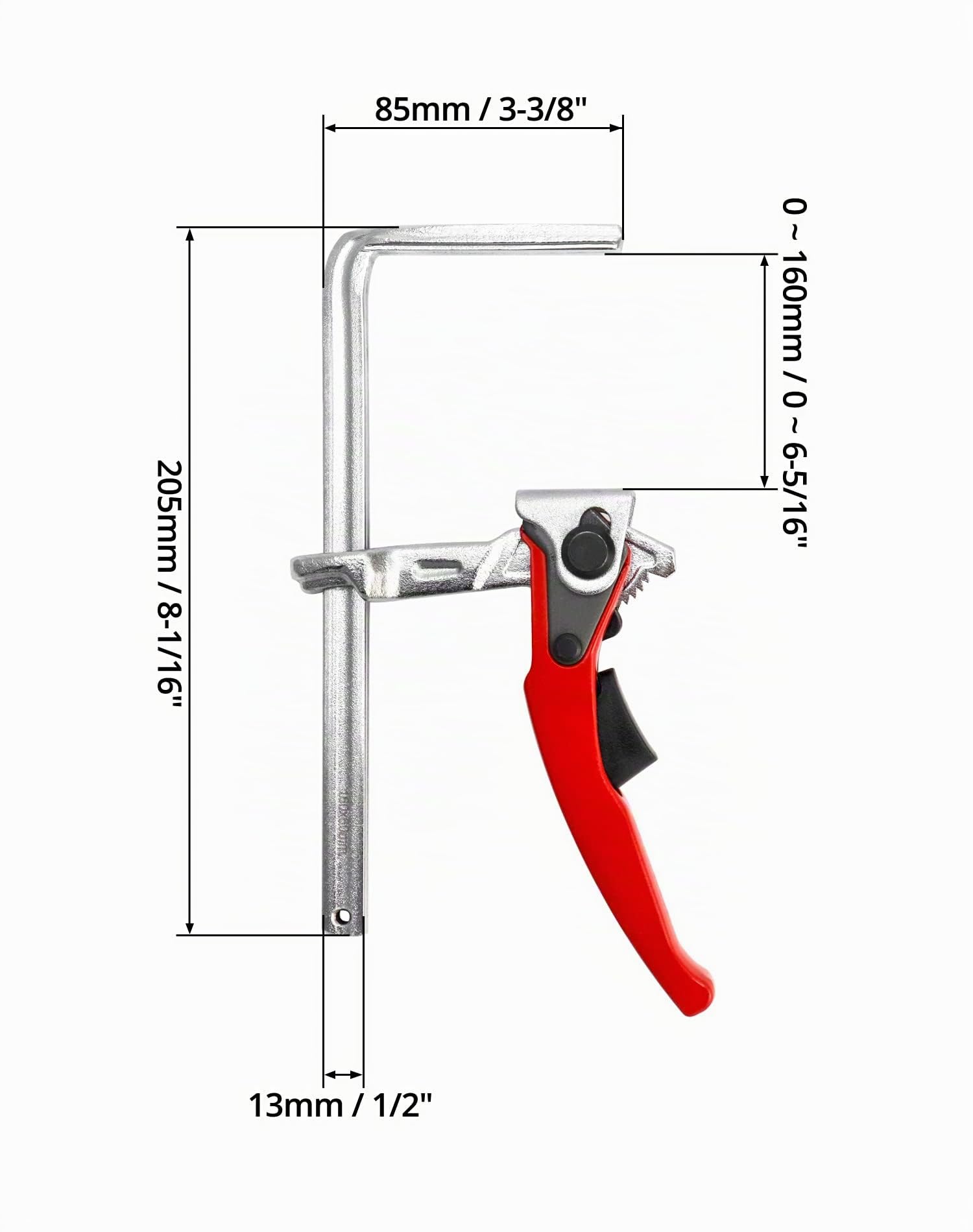 QWORK® Pince de table à cliquet, pince de serrage à dégagement rapide avec capacité de 160mm po et profondeur de gorge de 60mm po pour le ponçage et la coupe, 2 pièces