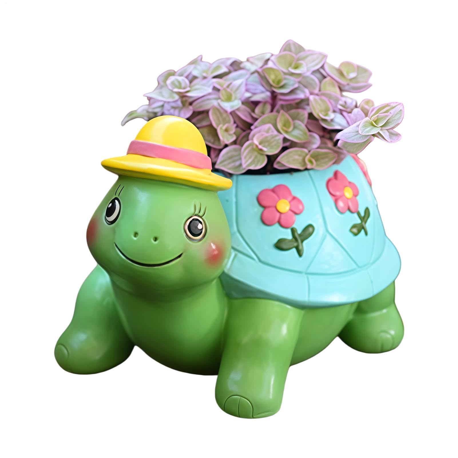 Pot de fleurs animal en résine drainant pour éviter le pourrissement des racines