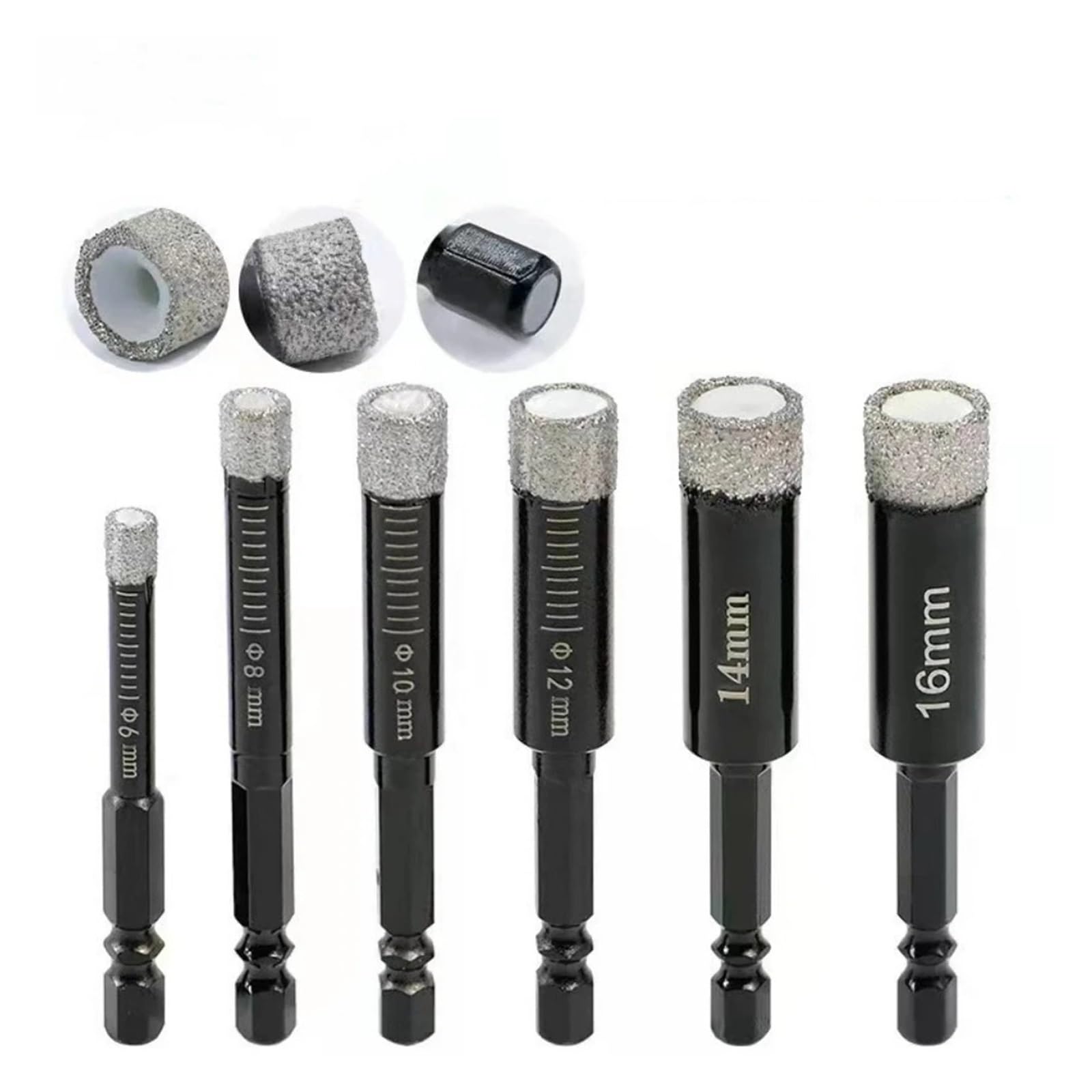 Punte da trapano a secco brasate con gambo esagonale, dimensioni 5 mm a 16 for piastrelle di ceramica, marmo, granito(16mm-5PCS)