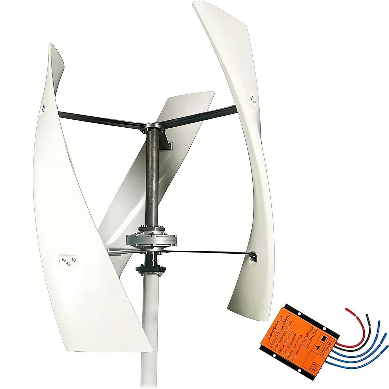 JozyJul Vertical Axis Wind Turbine Generator Kit, 5000W 3 Blades Wind Power Turbine Hybrid Wind System with Controller for Home Energy Supplementation 48V