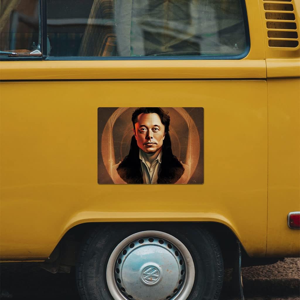 Leonardo Da Vinci Car Magnet 2 PCS - Elon Musk Car Magnet - Artwork Sticker