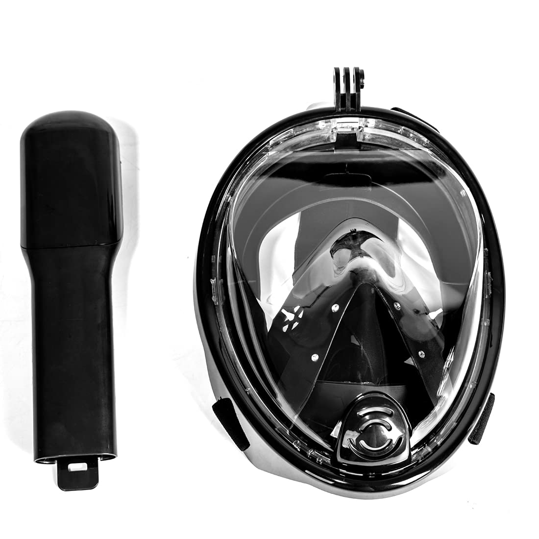 Maschera da snorkeling anti-appannamento e a prova di perdite, vista panoramica a 180°, con supporto per fotocamera, maschera subacquea per adulti e bambini.