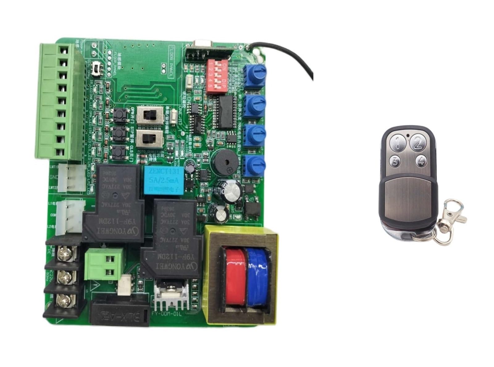 Mjfvn 220V Board 6Remote Sliding Garage Door Control Panel Magnetic Spring Limit Switch Available With Delay Function 220V Ac(220V Board 6Remote)
