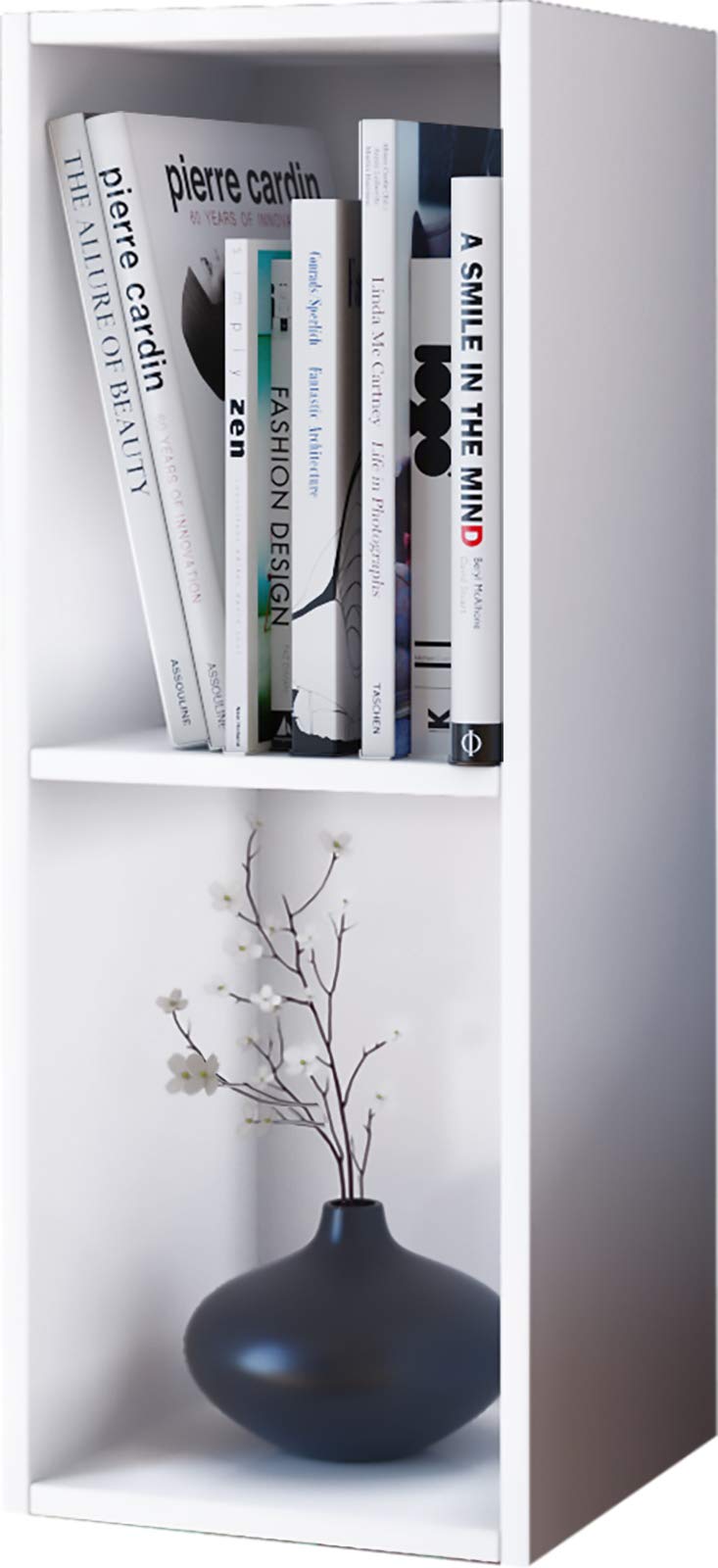 VCM Supporto per CD e Dvd in Legno Scaffale in Piedi Scaffale Decorativo Mendas 2 Scomparti Supporto per CD e Dvd in Legno Scaffale in Piedi Scaffale Decorativo Mendas 2 Scomparti Bianco