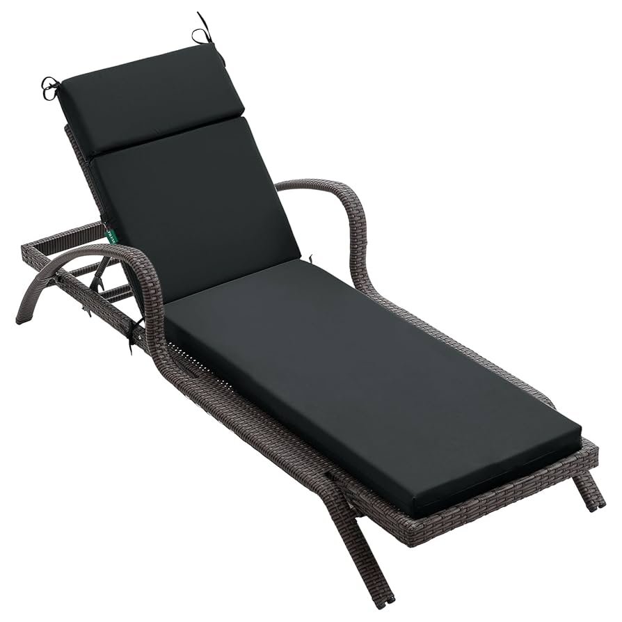 Water-Resistant Garden Sun Lounger Cushions Outdoor Folding Sunbed Cushion Pads | UK