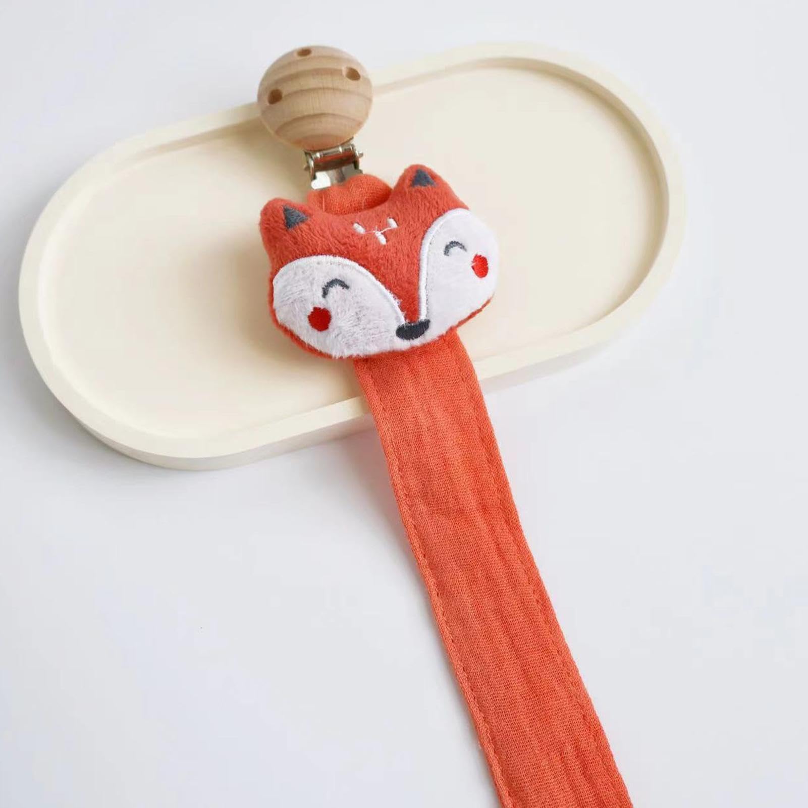 Pacifier Clip Holder - Animal Shape Strap Clip, Anti Lost Kid Soother Holder, Teething Ring Attachment, Secure Tether Fastener, Cute InfantAccessory Organizer, Soft GripClip Design for Pacifier — view 6