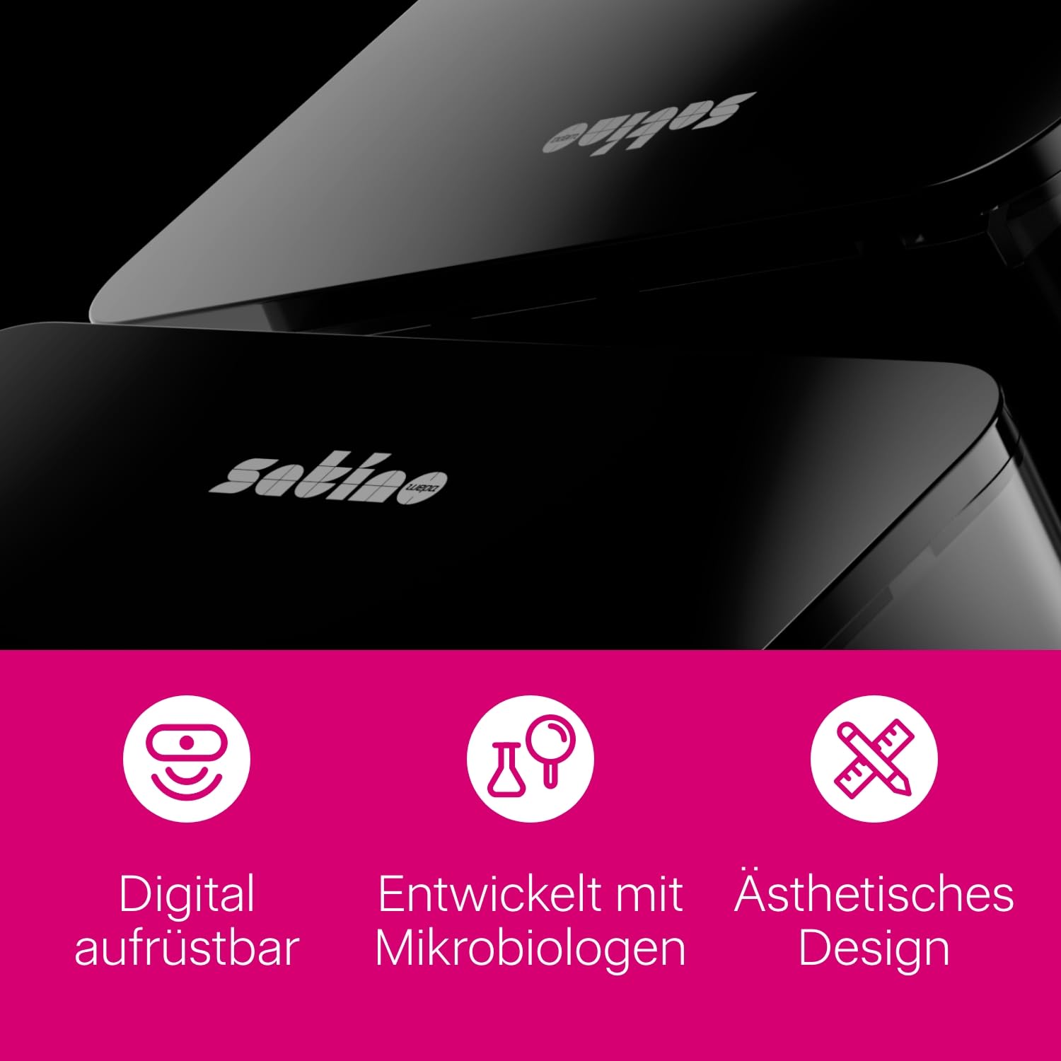 Satino HYGINITY Papierhandtuchspender für kleinere Waschräume – für V Falz & C Falz Papierhandtücher - Made in Germany – Handtuchspender für PT3 & H3 Handtuchpapier mit Füllstandsanzeige - schwarz