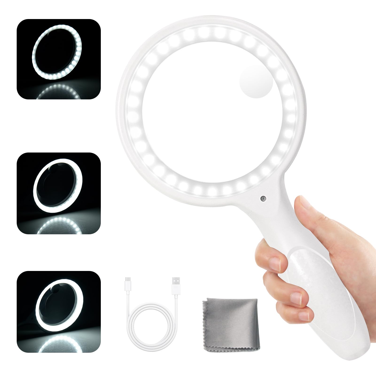 Lente Ingrandimento Con Luce Afaneep - 30x/60x USB Per Lettura E Hobby