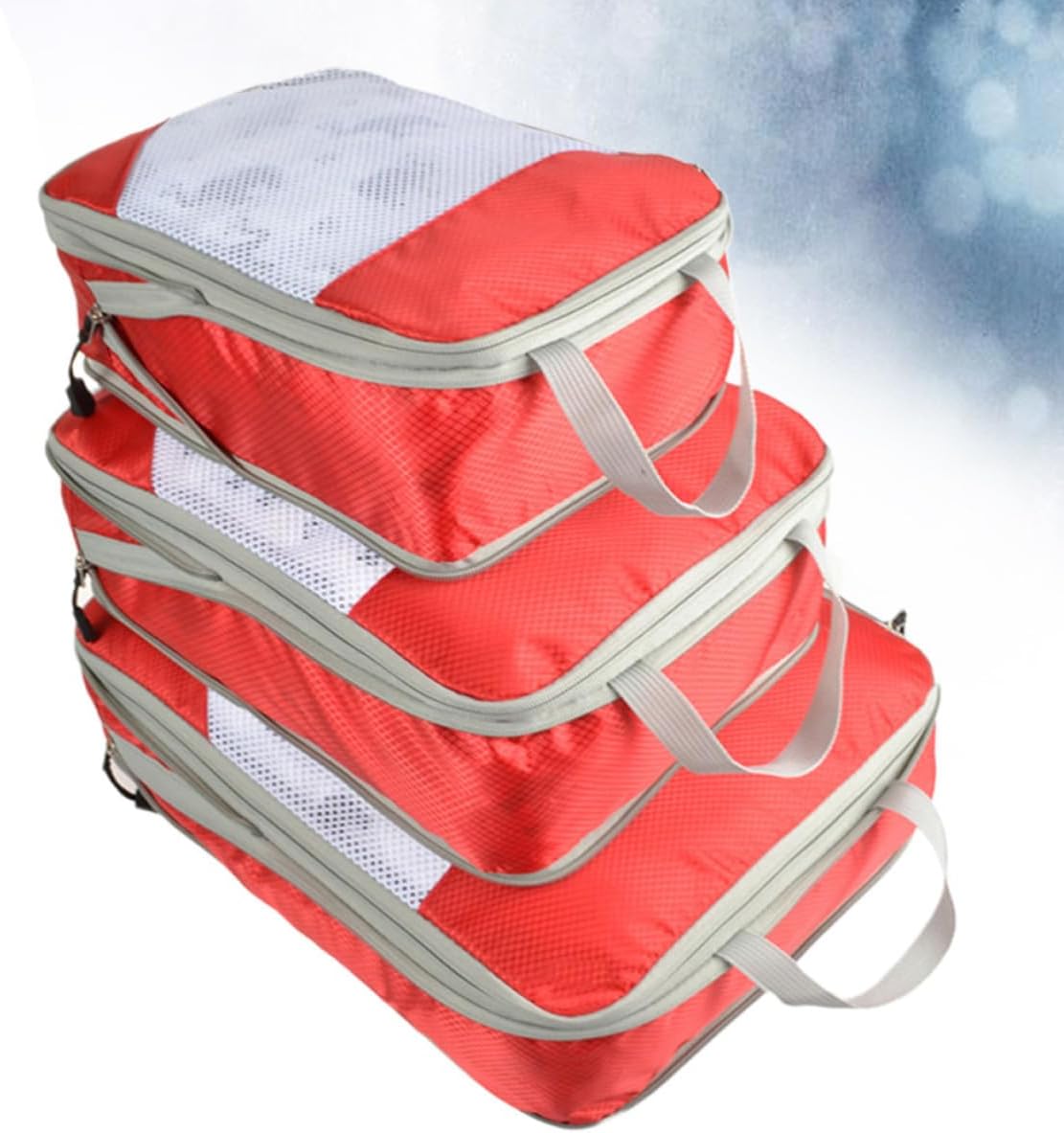3pcs Waterproof Travel Storage Bags Red Cloth Organizer image 5