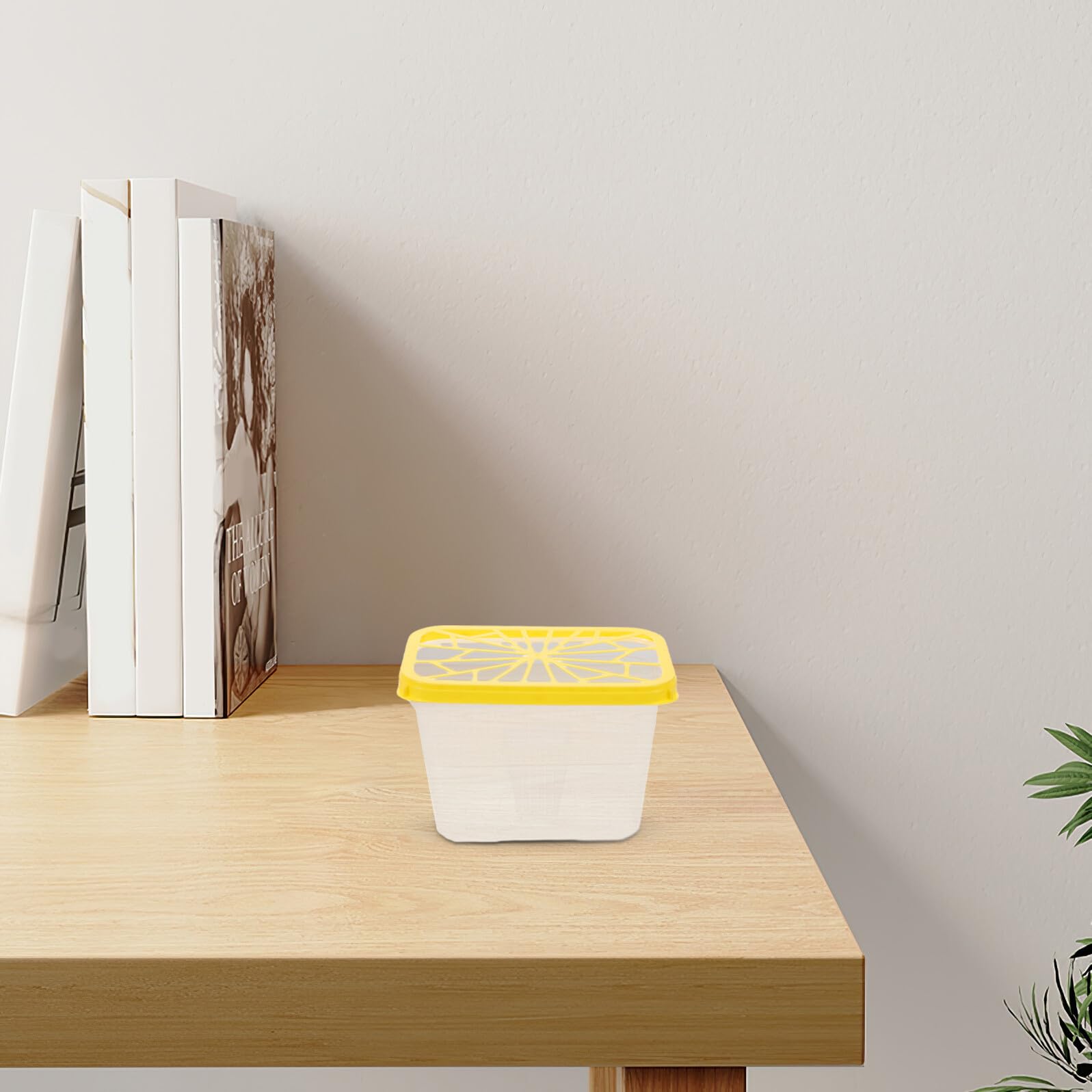 Caja Vacía Absorbente de Humedad 4 Piezas Plástico Amarillo
