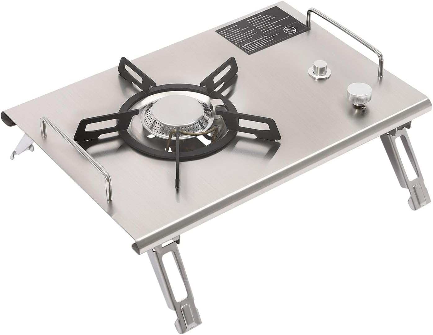 Portable Gas Stove, Electronic Ignition Outdoor Camping Cooking Stove, Portable Stove（Silver）