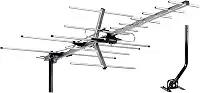 [Mais recente 2020] Antena de TV de cinco estrelas, antena externa Yagi Satellite HD com alcance de até 200 quilômetros – antena de TV de montagem no sótão ou no teto, antena OTA digital de longo alcance para 4K 1080P, Antenna plus J pole