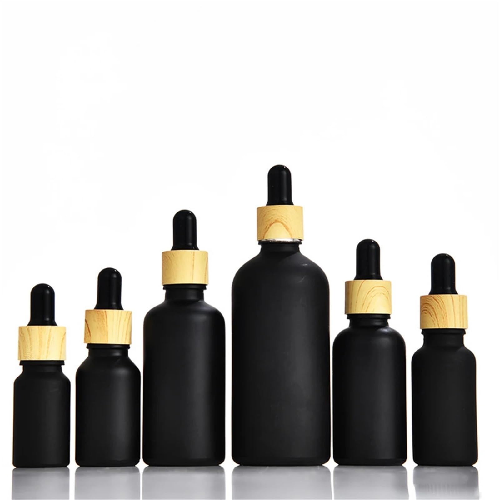 Pipettenflasche 10 ml, 30, 50, 100 Tropfflasche aus Glas, feines Öl, Peeling, Schwarzlichtvermeidung, Kosmetika, separate Abfüllung(All black,10PCS_100ML)