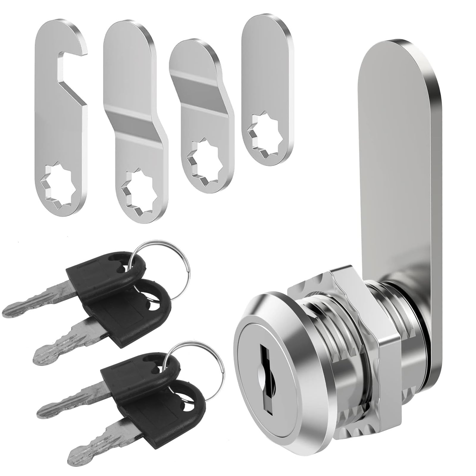 FOGAWA Cerradura de buzón con 4 llaves, 20mm, Cerradura de Seguridad de Metal, Cerradura de Levas con 5 placas de bloqueo diferentes cerradura de taquilla para Puerta de Armario Buzón Archivos