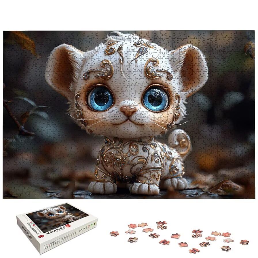 Puzzle 3000 Pièces Adultes, Puzzle 3000 Pieces Tigre pour Adultes, Grand Puzzles Bois Mignon avec Boite, Jeu de Concentration pour Toute la Famille, Puzzles pour Décoration Maison, Cadeau Femme, -5235