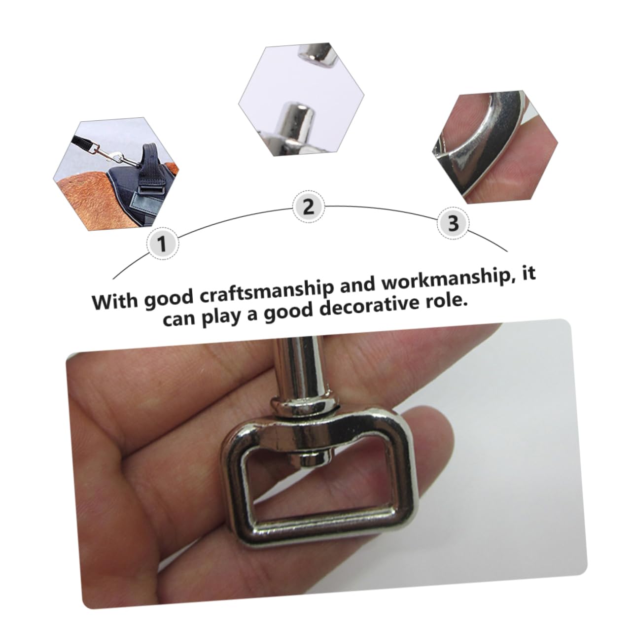 Sosoport Strong Zinc Alloy Bolt Snap Pet Leash Clip 10pcs Swivel Hooks for Dog Leash Easy to Use and Safe