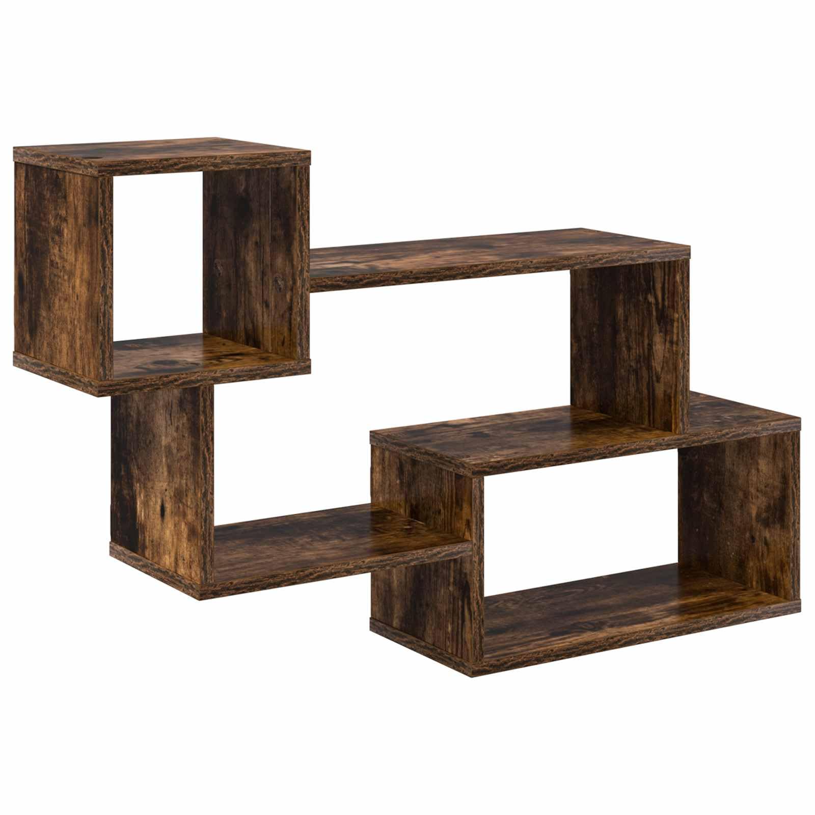 Schwebendes Wandregal Raucheiche Holzwerkstoff 87x20x55 cm | Modernes Wandboard in Raucheiche-Optik fuer Wohnzimmer, Schlafzimmer und Flur mit stabiler Wandbefestigung.