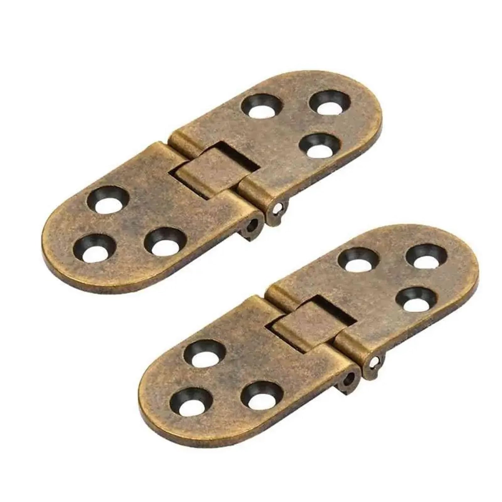 Znjamn Bronze 2Pcs Zinc Alloy 180 Degree Cabinet Hinges Flush Door Semicircle Furniture Accessories For Folding Furniture(Bronze)