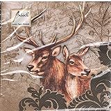 Maße: 33x33cm Ambiente Serviette Couple Deer 20 Stk Lunch