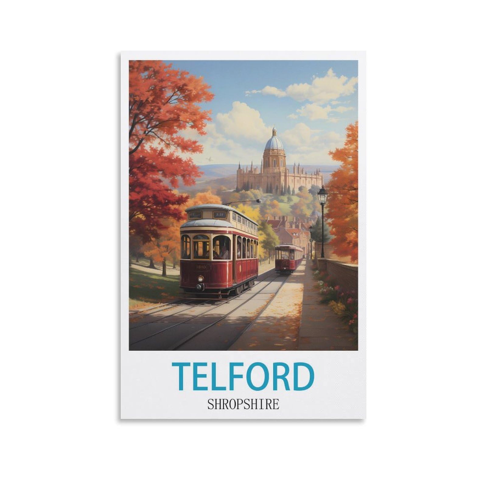 Ceyhno Unframe-Style Telford Shropshire Vintage Travel Posters 16X24inch(40X60cm) Canvas Art Poster And Wall Art Picture Print Modern Family Bedroom Decor
