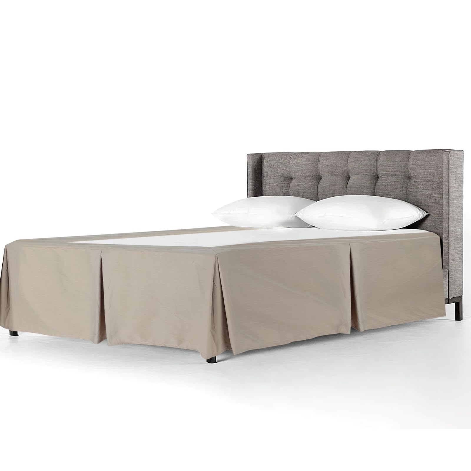 Jupe de Lit,Cache-Sommier Hauteur Volants de 30cm pour Lit Adulte avec Sommier,Protège Sommier pour Lit 200x200cm,Housse Sommier,Cache-sommier en Coton Bio