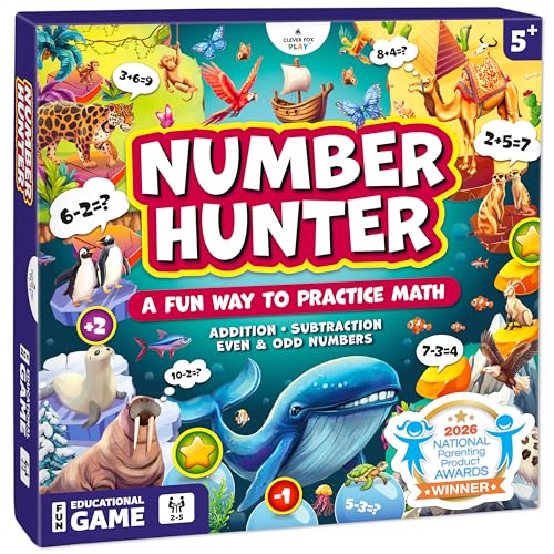 Clever Fox Play Number Hunter Math Board Game...