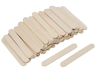 Shapenty Small Wooden Craft Sticks Wax Sticks Bulk for Christmas Party Ornaments Art Craft Building Projects Resin Epoxy Paint Mixing Classroom Counting Activity, 100PCS (2.6 x 0.4Inch)