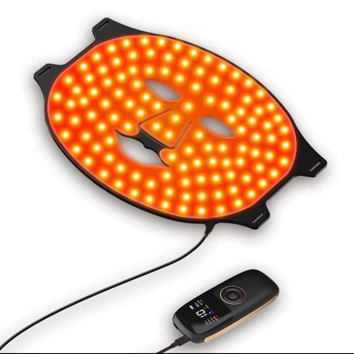 Masque Lumineux LED Visage Professionnel - Thérapie Lumière Rouge & Infrarouge - Soin Anti-Âge et Acné à Domicile - Appareil de Beauté High-Tech avec Télécommande, Technologie à Lumière LED