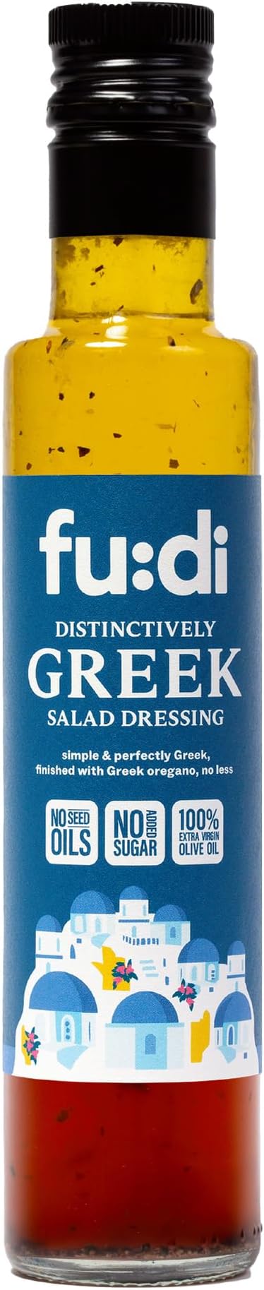 Greek Salad Dressing - No Added Sugar, No Seed Oils - Made with Extra Virgin Olive Oil & Greek Oregano - Rich & Tangy (250ml)