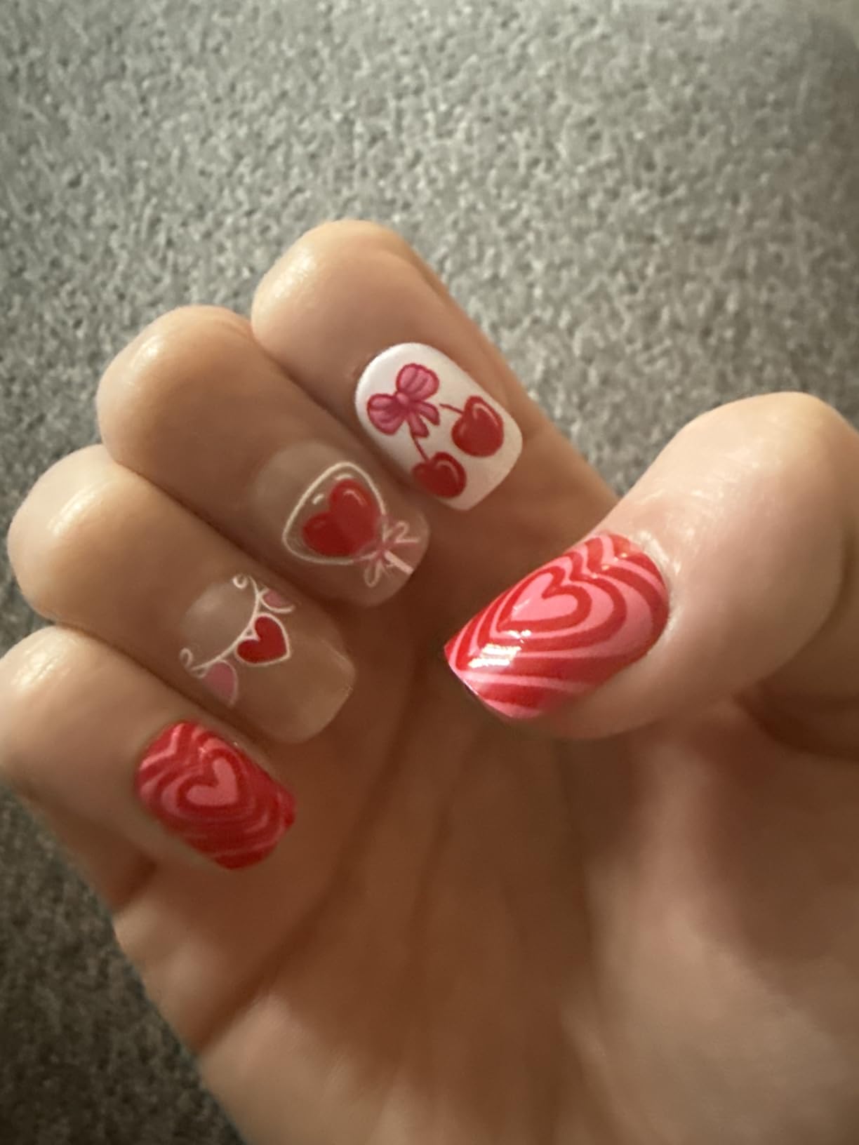 Various Valentine's nail designs available