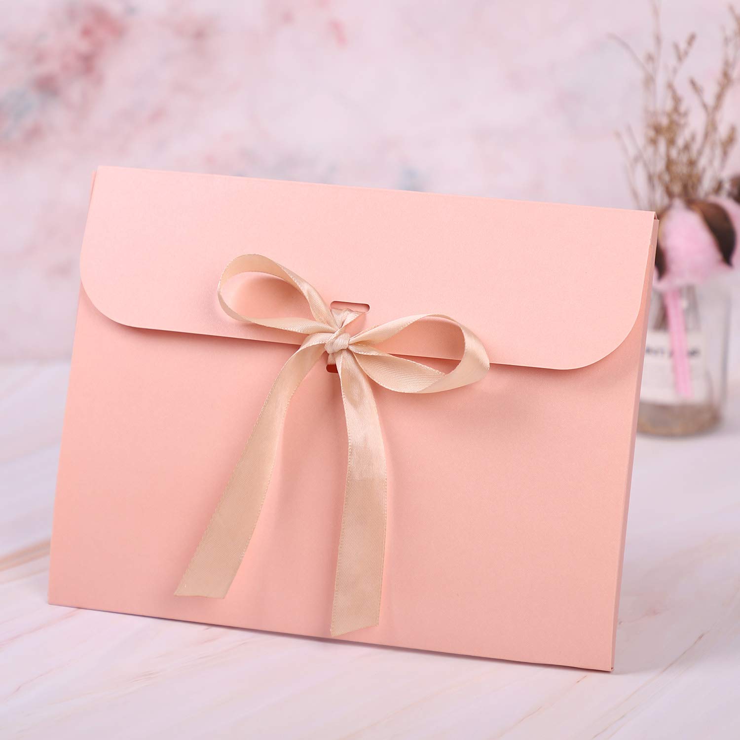 JarThenaAMCS Carta Regalo Con Fiocco Rosa - Rotolo 43 Cm X 10 M, Design Acquerello, Elegante E Resistente, Per Compleanni, Matrimoni, Feste E Confezioni Regalo Fai Da Te