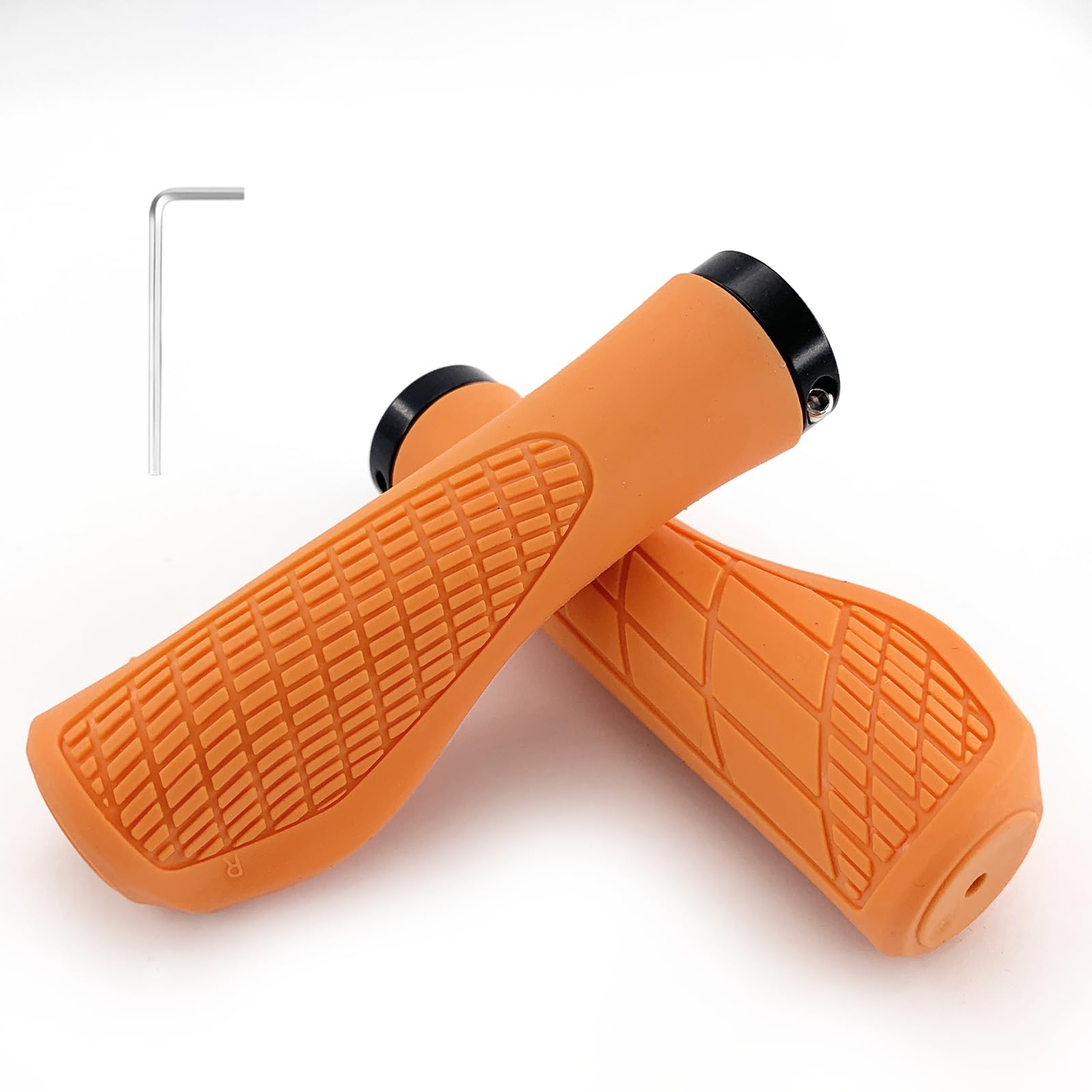 Bike Grips,Anti-slip Bicycle Handlebar Grips 22mm,Soft Bike Handlebar Grips for MTB etc (Orange) — image 1