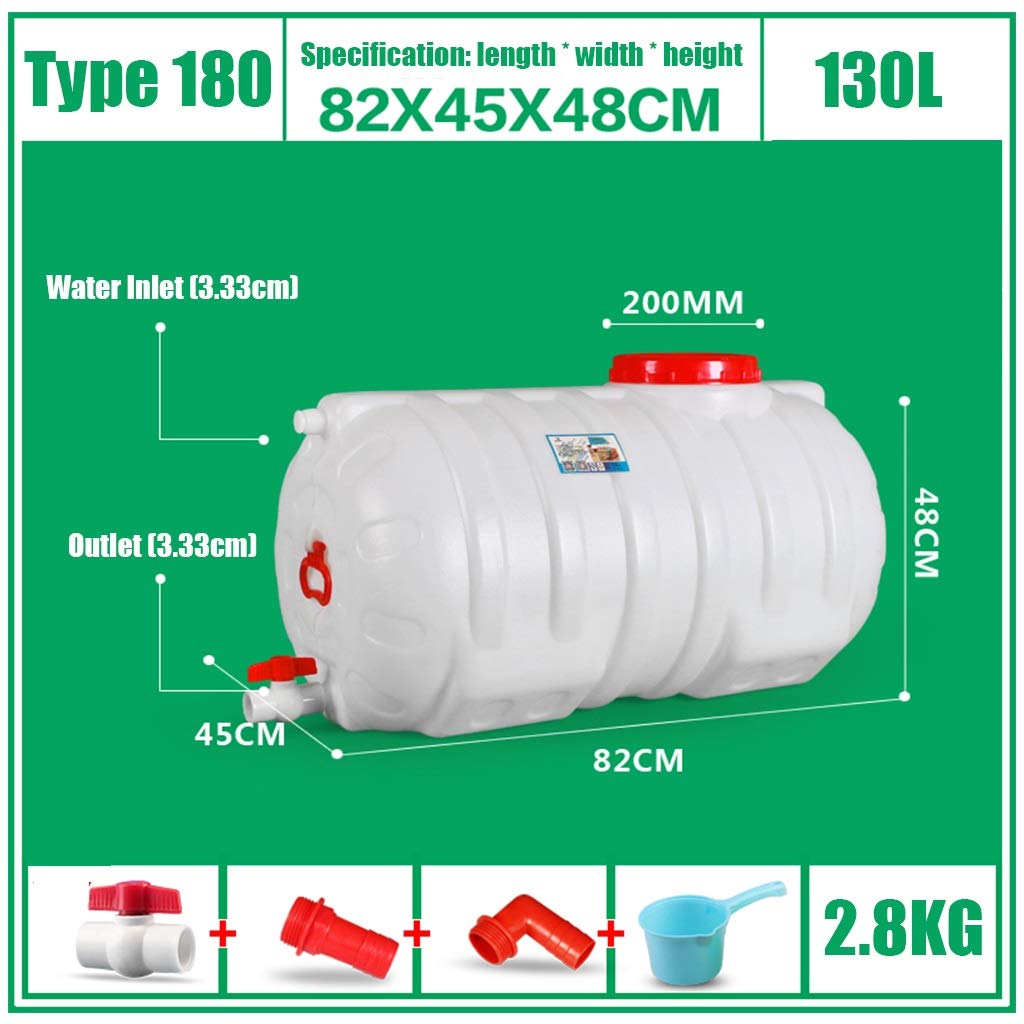 Serbatoio d'Acqua Serbatoio d'Acqua Bianco Serbatoio di stoccaggio dell'Acqua in plastica HDPE 130L Serbatoio di stoccaggio dell'Acqua per Uso Alimentare per Uso Domestico Serbatoio di fermentazione