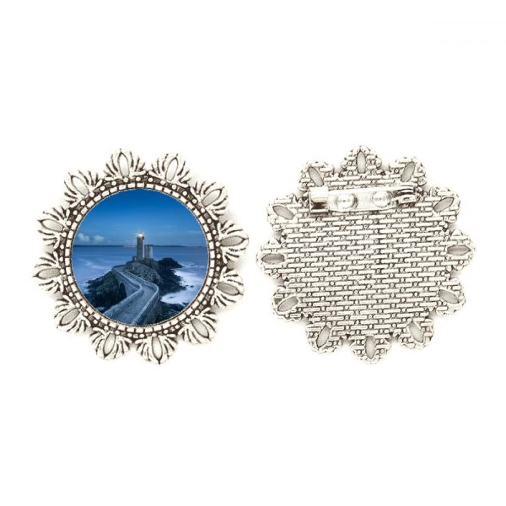 Broche de plata de flor Ocean Dark Tower joya Art Deco mediana 4