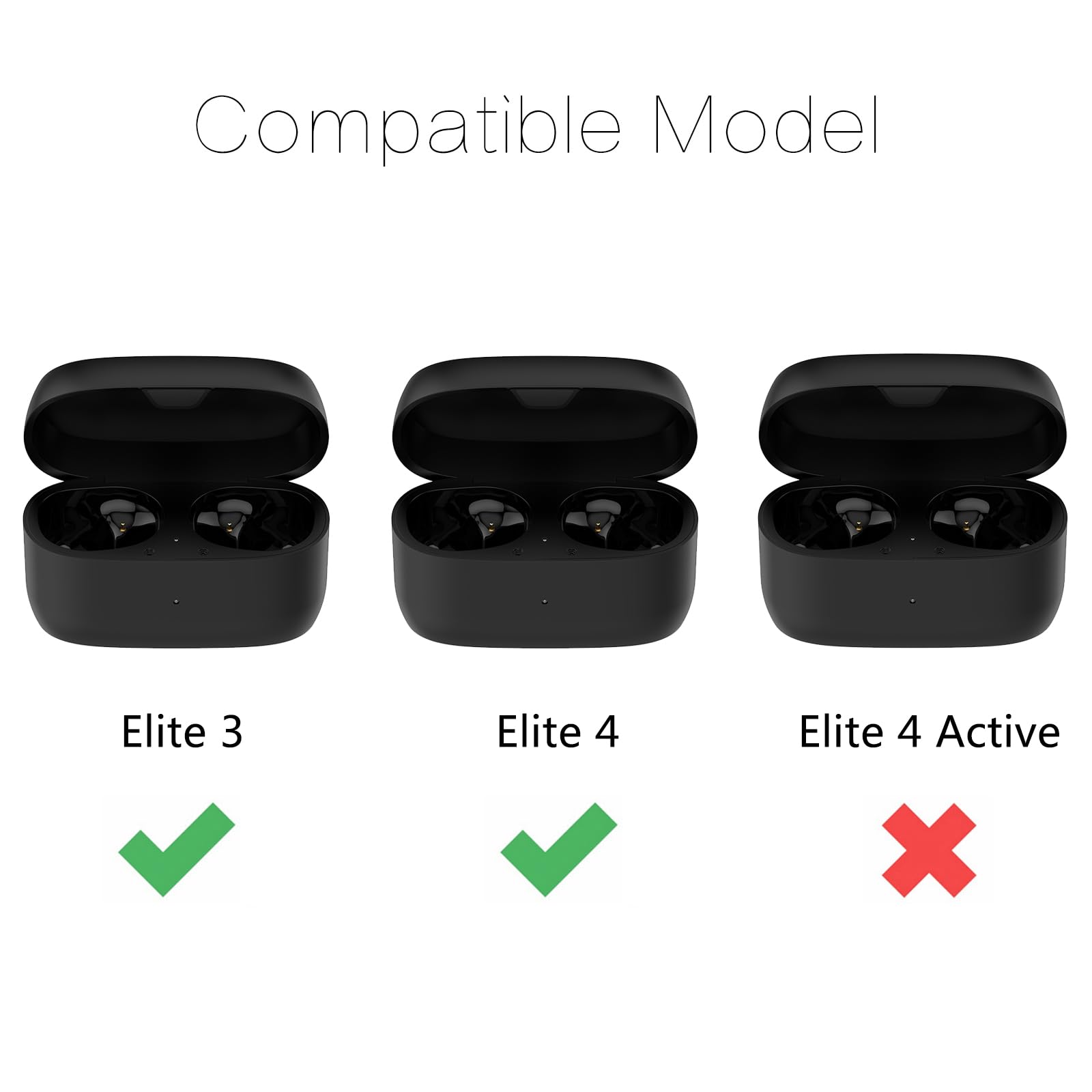 Custodia di ricarica per Jabra Elite 3/4 - Custodia di ricambio per cuffie Jabra Elite