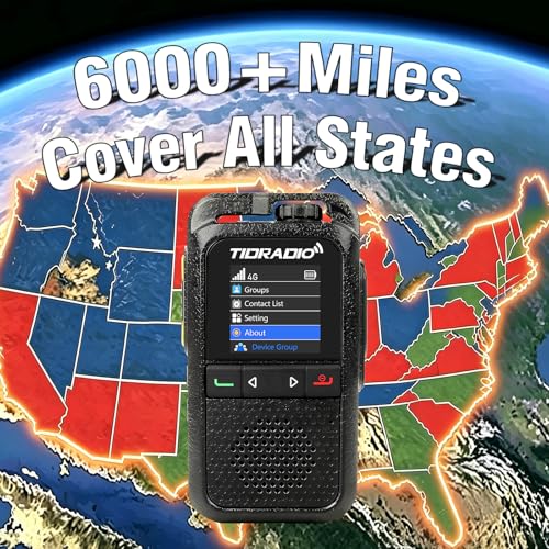 Image of TIDRADIO Unlimited Range Rapid Walkie Talkies 6000+Miles,4G LTE Long Range PoC Radio with SIM Cards,Nationwide PPT Two-Way Radios, Global Long Distance for Family,Logistics, 4 Pack,TD-G100