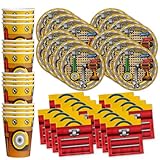 Handyman Birthday Party Supplies - Tool Party Supplies - Carpenter Birthday Party | Tableware Set Includes Plates, Napkins and Cups | Kit for 16