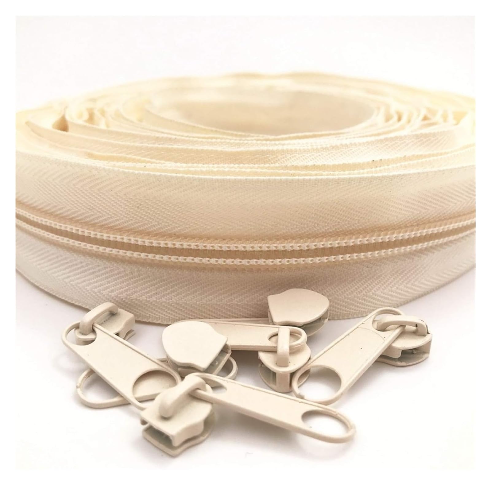 dfEDRd Nylon Coil Zipper by The Yards, Nylon Coil Zippers, by The Yard with 20pcs Sliders, f5 10 Meter 24 Colors(104 Off White)